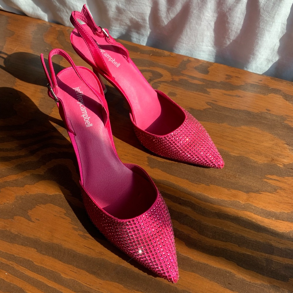 Jeffrey Campbell Zivote Slingback Heel in Fuschia